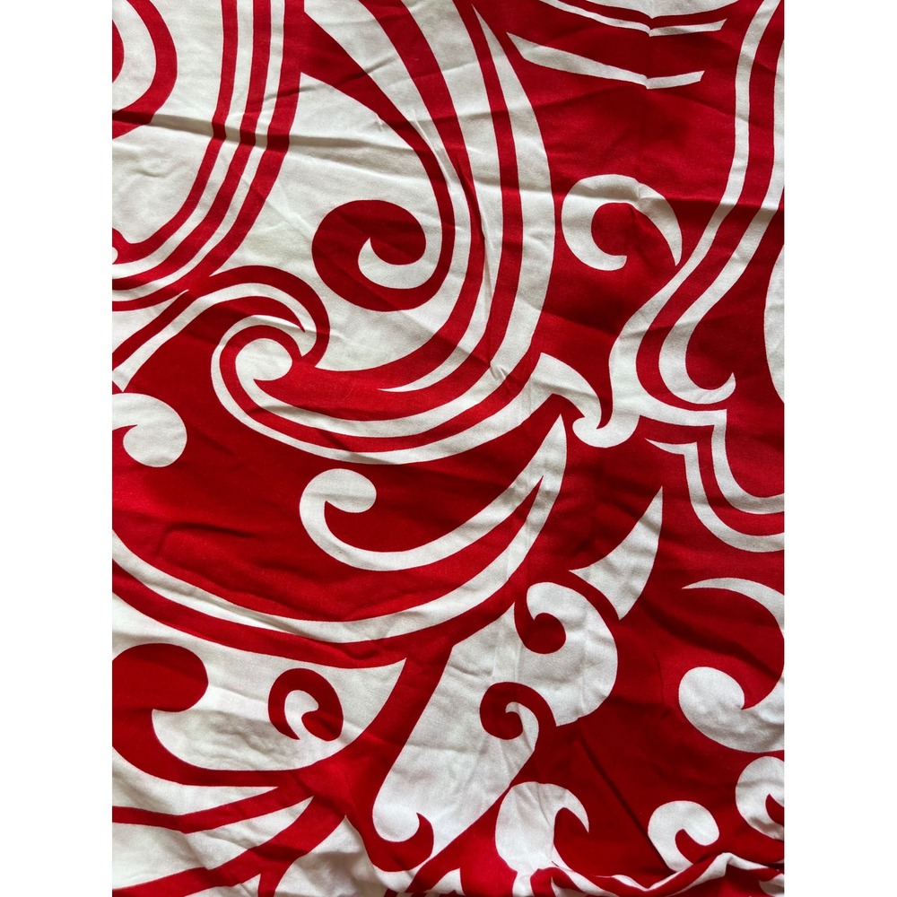 Hawaiian Floral Print Top Large Red White One Papaya - Picture 2 of 4